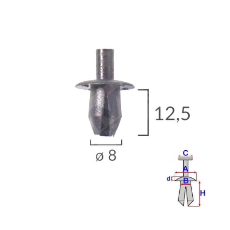 Clips revêtements intérieures Fiat Palio 1997 à 2004