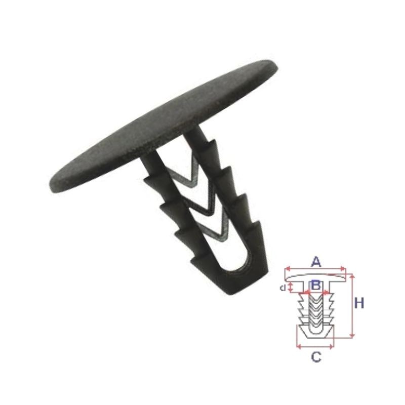 Clips de coffre et tableau de bord Fiat Punto I | 25 Pcs | OE 14592287 | Noir