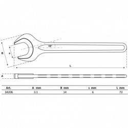 Clé à fourche | DIN 894 | 6 mm