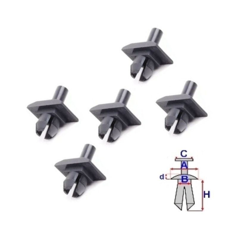 Clips bande de protection VW Transporter T3 | OE 171853695A | 25 Pcs