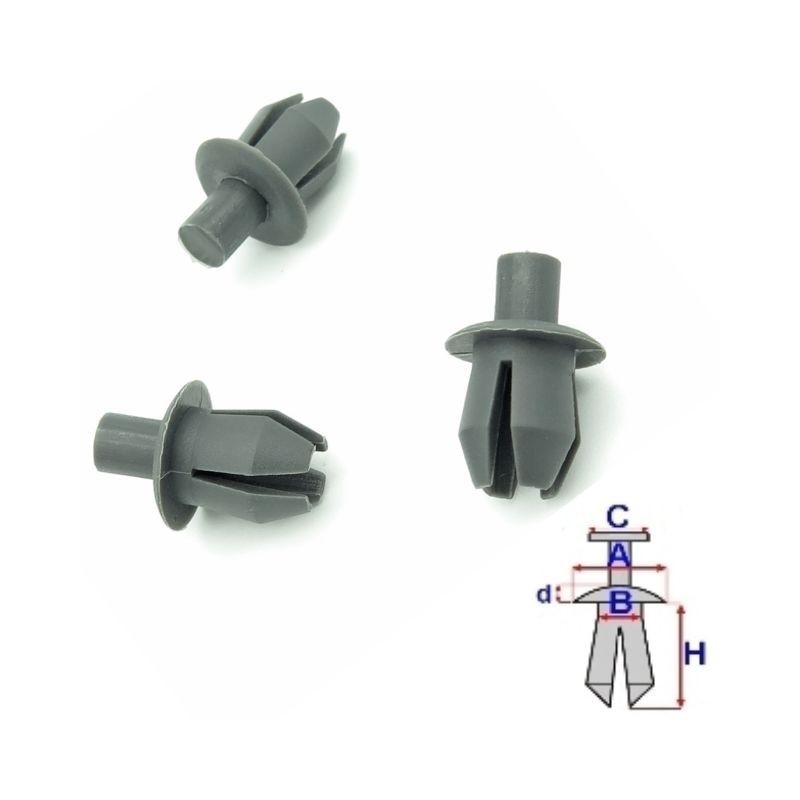 Clips fixation pare-chocs Seat Alhambra 1996 à 2000 | OE N0385501 | 10 Pcs