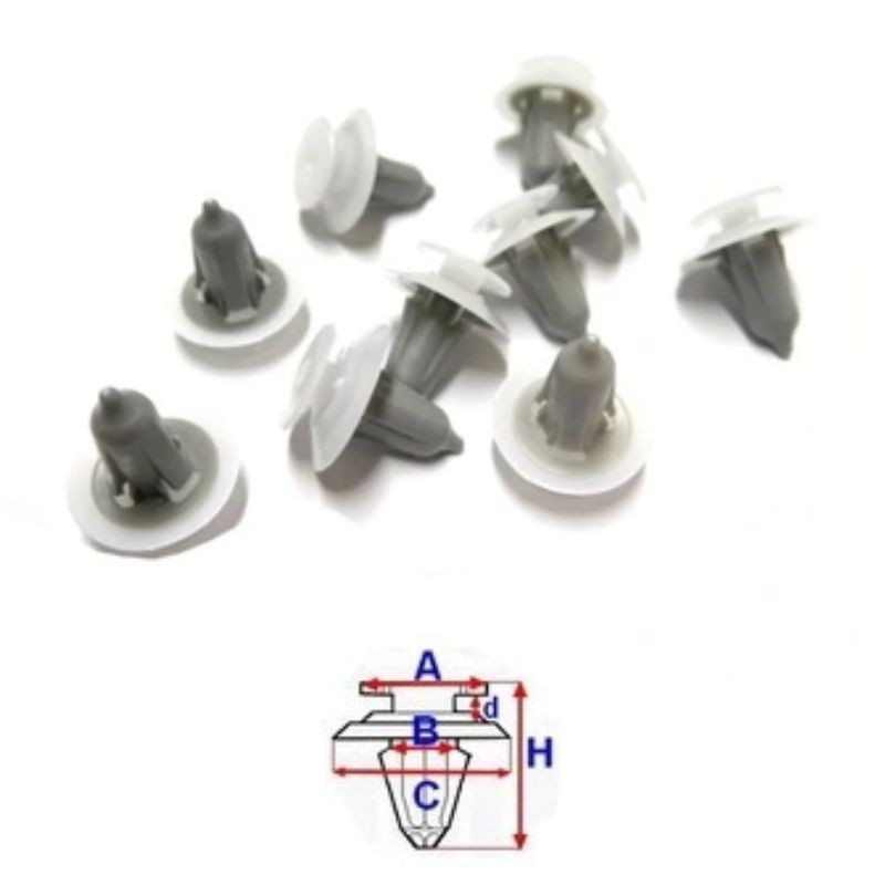 Clips habillages intérieures Ford Ka de 1996 à 2008 | OE 1020732 | 10 Pcs