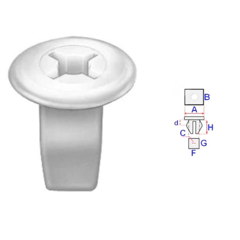 Clips de coffre et hayon Honda Accord de 1993 à 1998 | OE 90661SC7003 | 10 Pcs