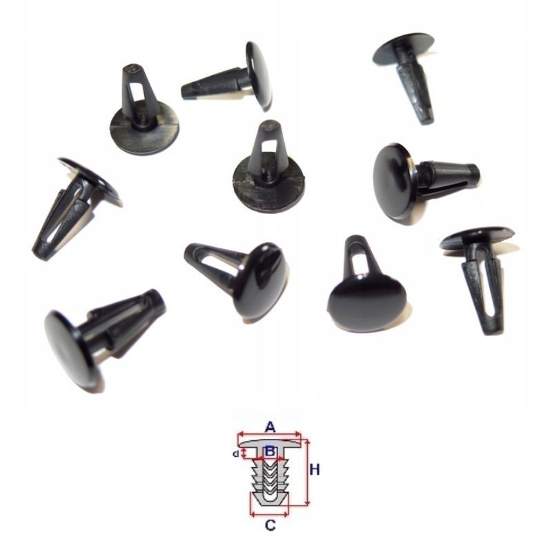 Clips joints compartiment moteur Mitsubishi Pajero de 1991 à 2000 | OE MB115492 | 10 Pcs