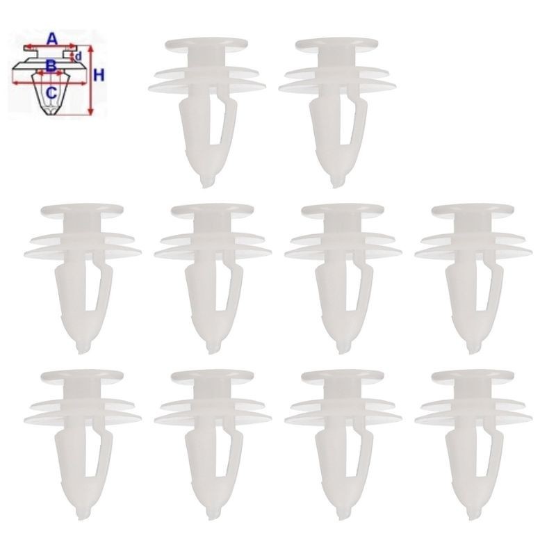 Clips habillages intérieures Chrysler Stratus de 1995 à 2001 | OE 6504014 | 10 Pcs