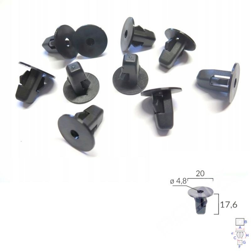 Clips de passage de roue Toyota Auris (E15) de 2007 à 2012 | OE 9018906013 | 10 Pcs