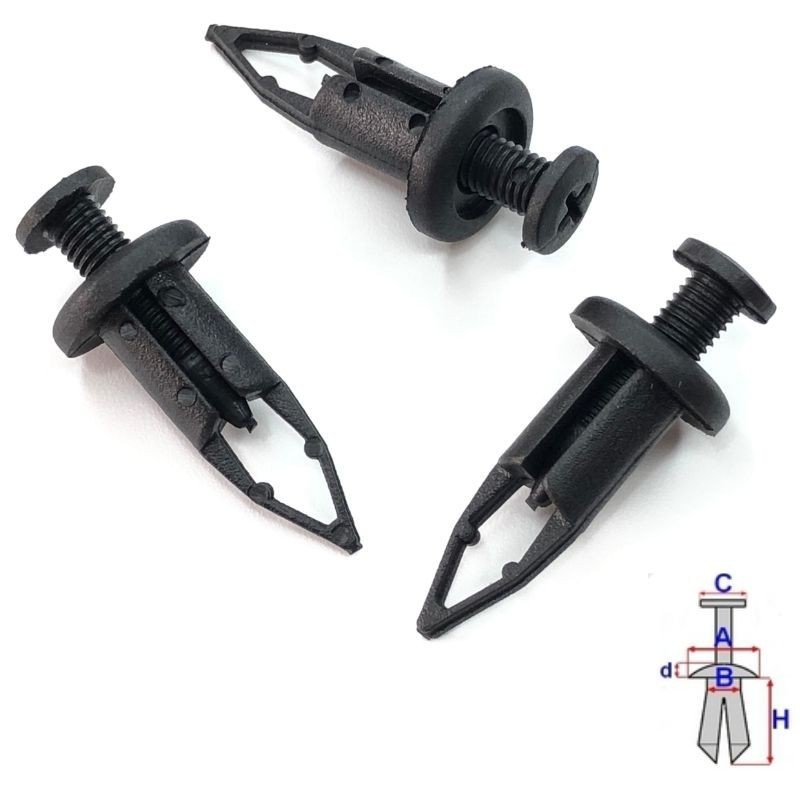 Clips pare-chocs et moulures Toyota Corolla Verso de 2001 à 2004 | OE 9046709093 | 10 Pcs