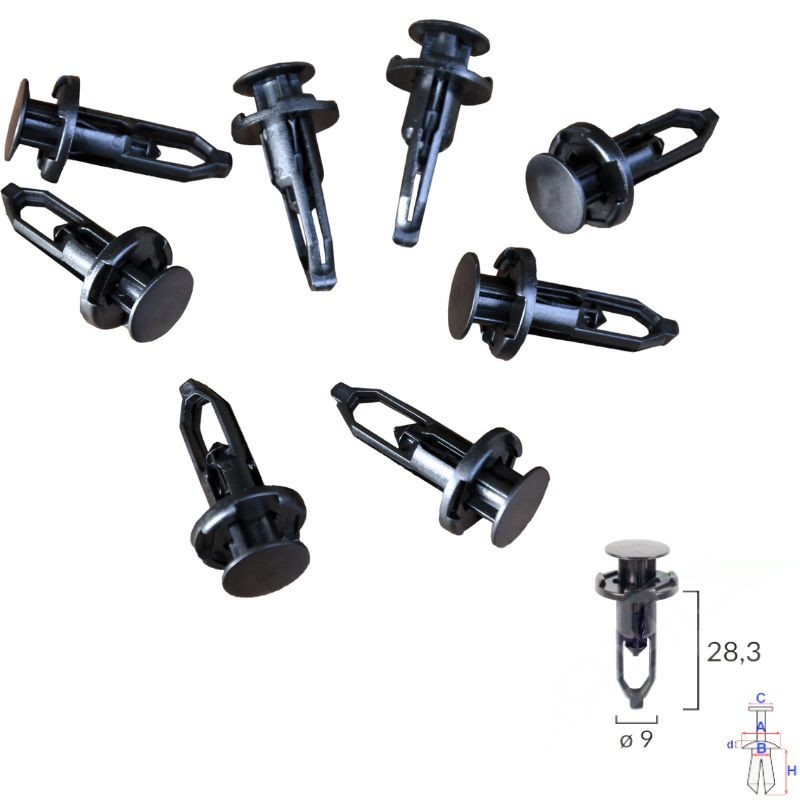 Clips pare-chocs et moulures Toyota Avensis de 1997 à 2003 | OE 5216116010 | 10 Pcs