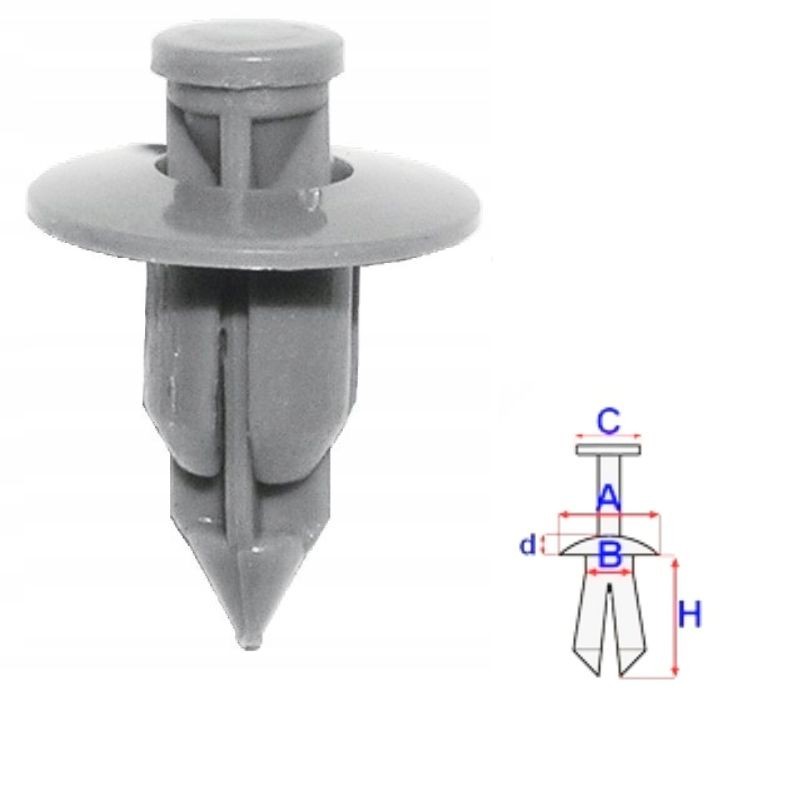 Clips Gris habillages intérieures Suzuki Swift de 2010 à 2017 | OE 0940907308T01 | 10 Pcs