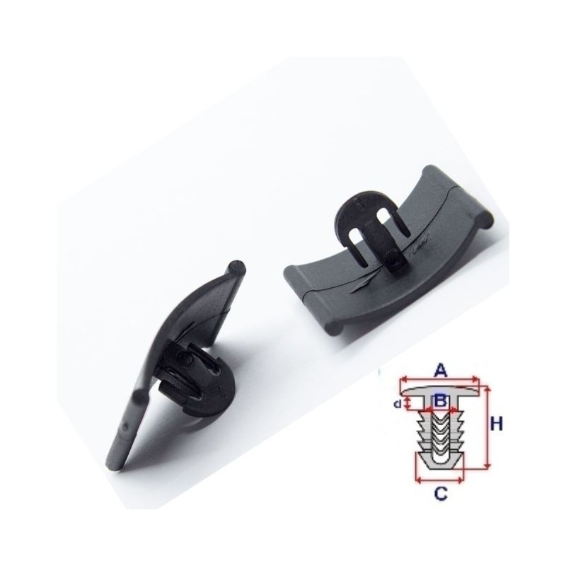 Clips Isolation du capot Opel Agila (H00) 2000 à 2008 | OE 1162488 | 10 Pcs