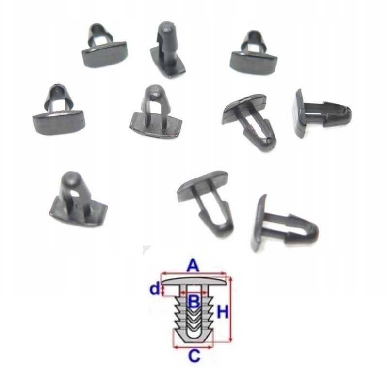 Clips joints capot moteur Toyota Corolla de 1997 à 2002 | OE 9046708108 | 10 Pcs