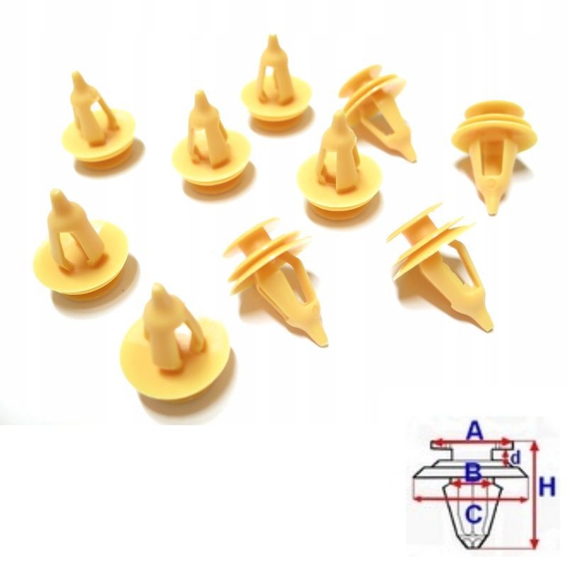 Clips revêtement coffre Toyota Corolla de 1992 à 1997 | OE 6777130090 | 10 Pcs