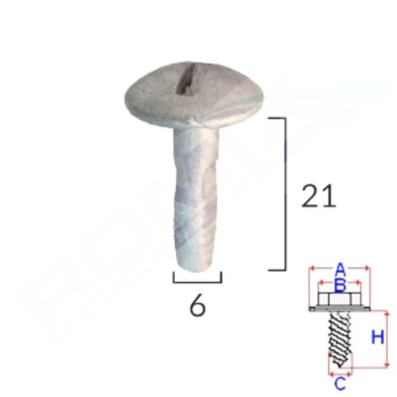 Clips protections sous moteur et châssis Peugeot 1007 de 2005 à 2009 | OE 703016 | 10 Pcs