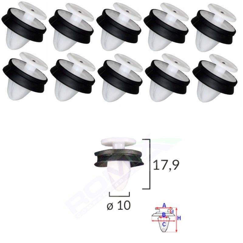 Clips habillage de porte Citroën C4 de 2010 à 2018  | OE 9341PF | 10 Pcs