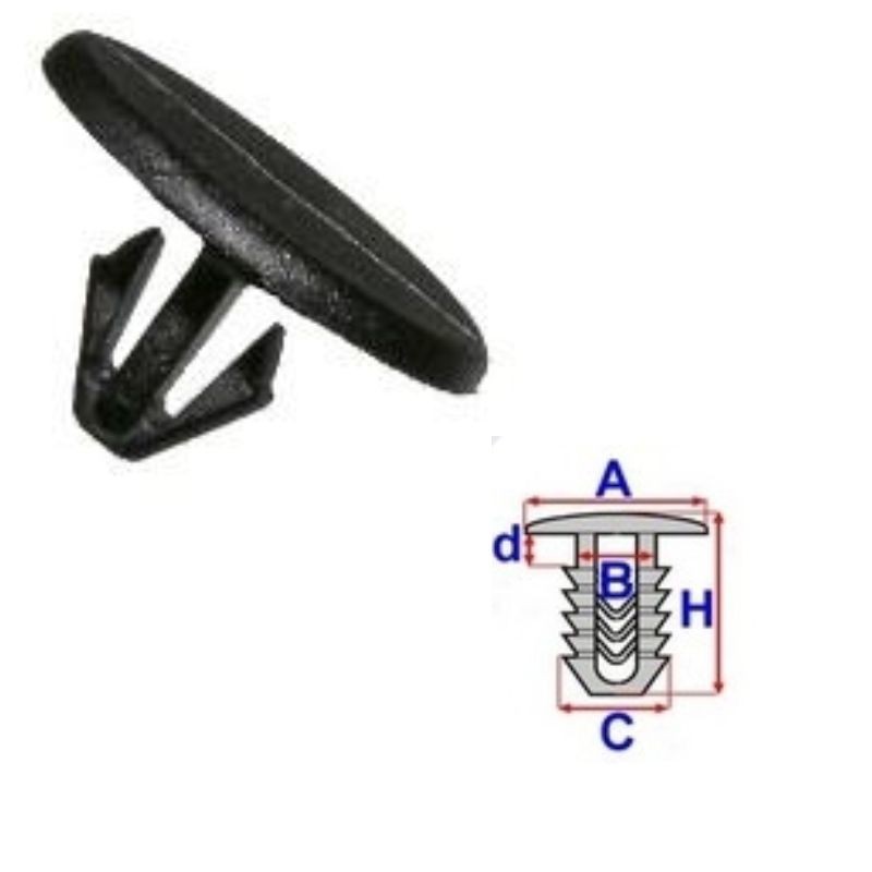 Clips insonorisation capot moteur Peugeot 1007 de 2005 à 2009 | OE 6995V6 | 10 Pcs