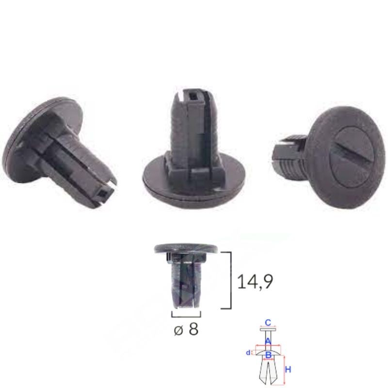 Clips protections pour châssis Renault Clio III de 2005 à 2014 | OE 7703081217 | 10 Pcs