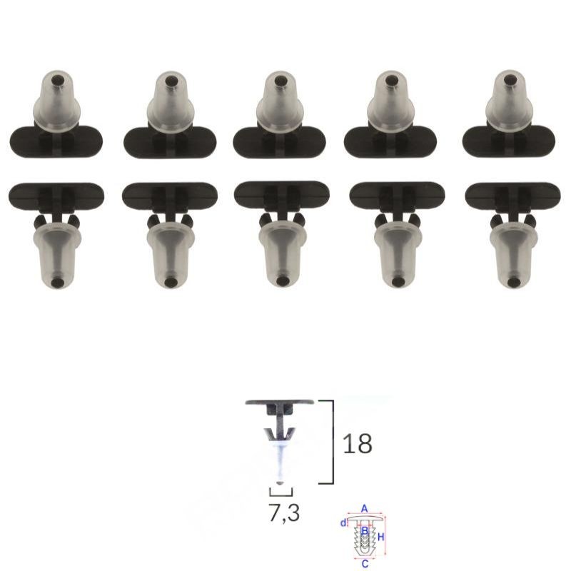 Clips joints de porte et coffre Ford Galaxy de 1995 à 2006 | OE 157979 | 10 Pcs