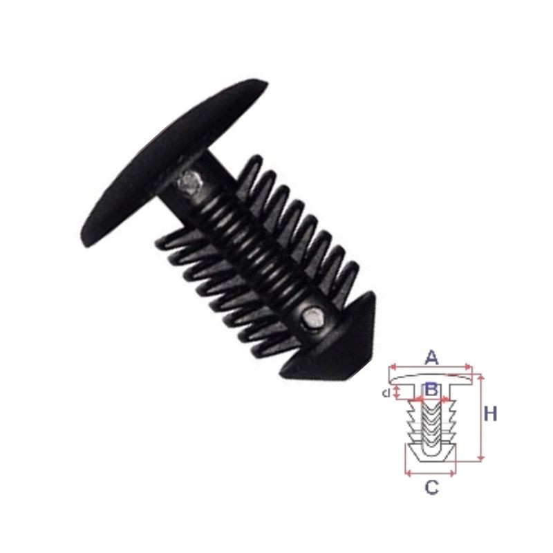 Clips revêtements intérieurs Citroën Berlingo de 02 à 08 | 10 Pcs | 896457 | Noir