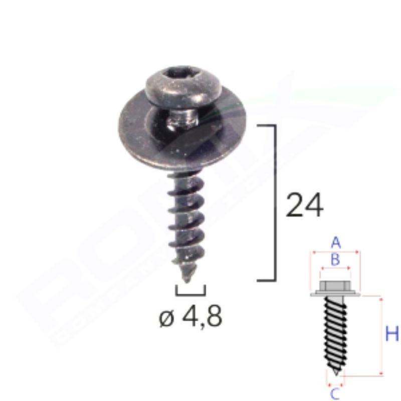 Vis caches sous châssis et pare-chocs Peugeot 207-207+ après 2006 | OE 6925N0 | 10 Pcs