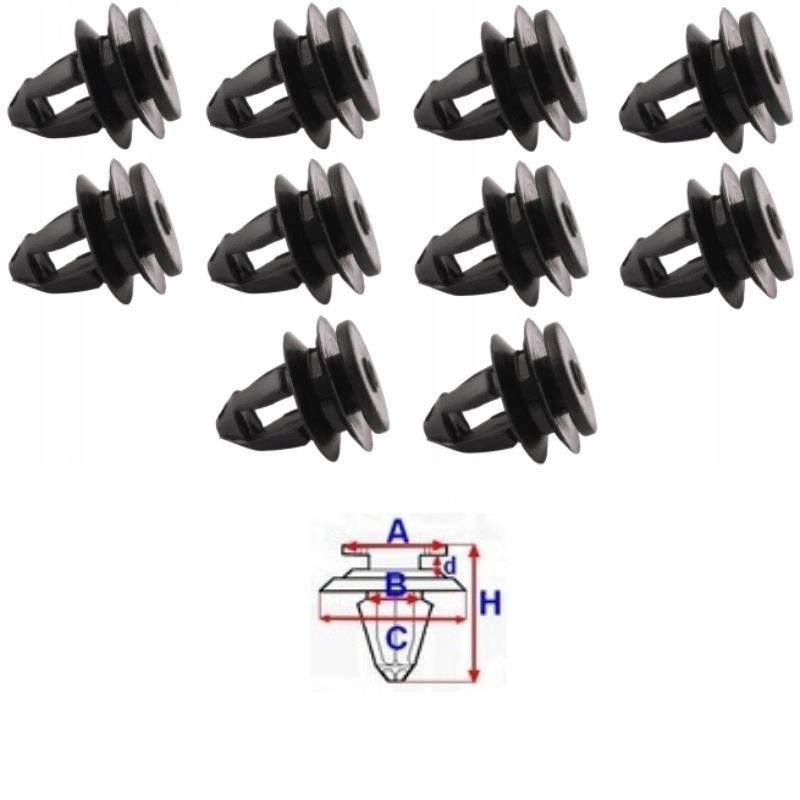 Clips joints de porte VW Golf V de 2003 à 2010 | OE 1K6837200A | 10 Pcs