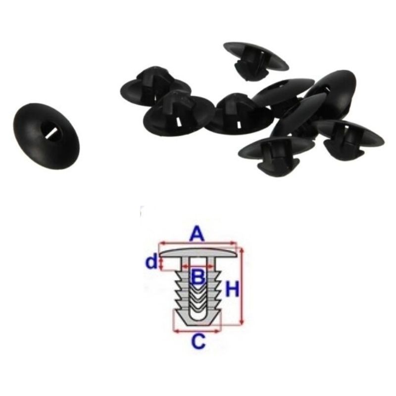 Clips caches sous moteur Audi A2 de 2000 à 2005 | OE N90533301 | 10 Pcs