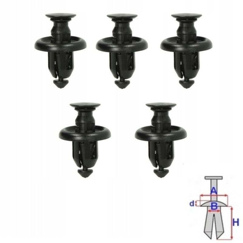 Clips caches sous moteur et châssis Toyota Highlander de 2007 à 2013 | OE 5145448010 | 5 Pcs