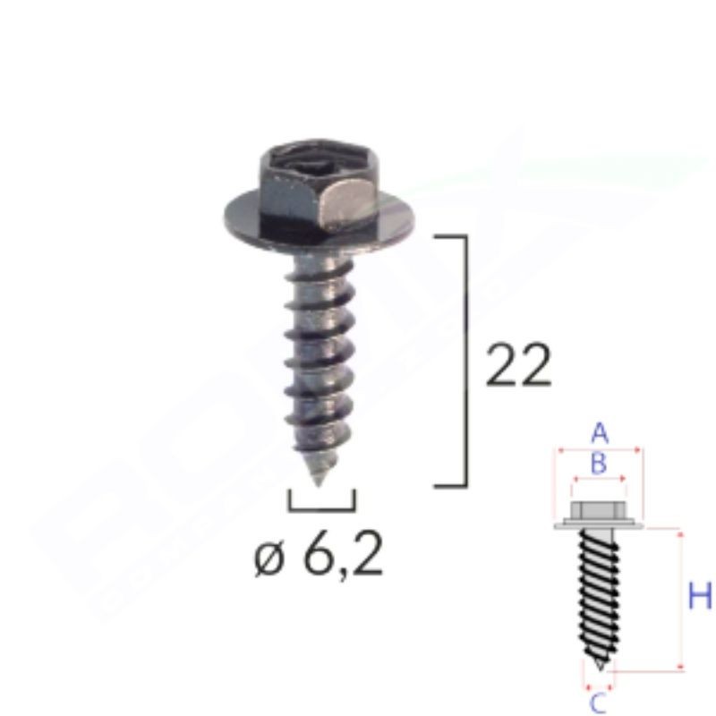 Vis caches sous moteur Toyota Corolla de 2002 à 2007 | OE 9015960488 | 10 Pcs