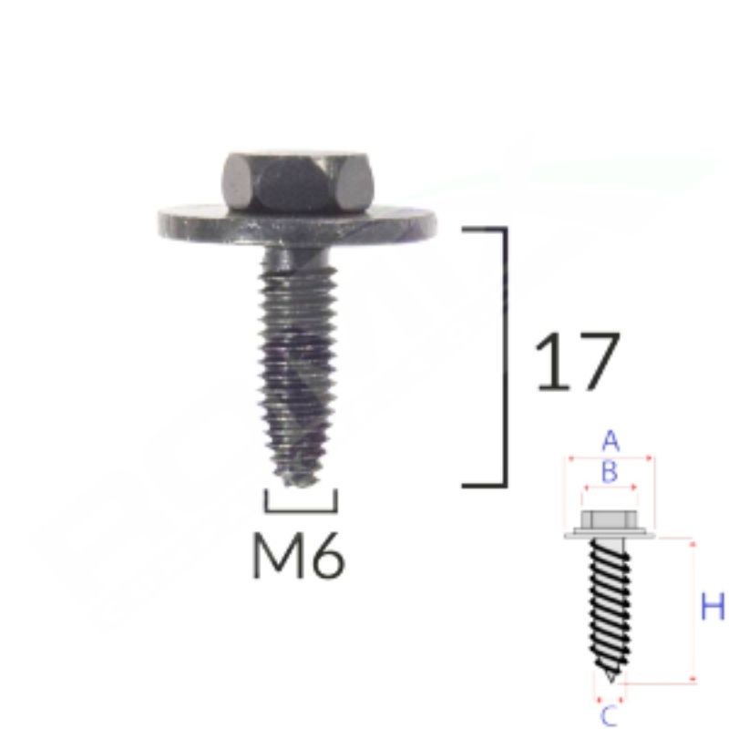 Vis supports de pare-chocs Peugeot 207-207+ après 2006 | OE 7013GA | 5 Pcs