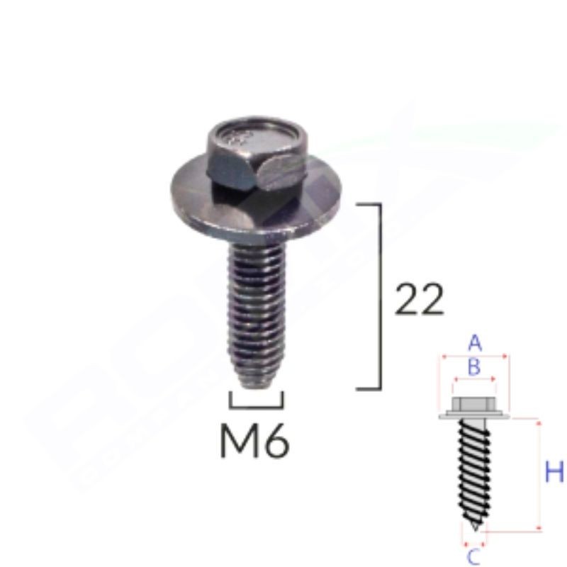 Vis supports de pare-chocs Peugeot 5008 après 2017 | OE 692254 | 5 Pcs