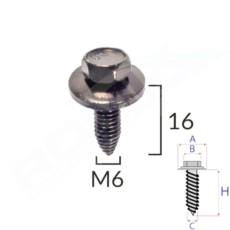 Vis supports de pare-chocs Citroën C2 de 2003 à 2009 | OE 6922H2 | 5 Pcs