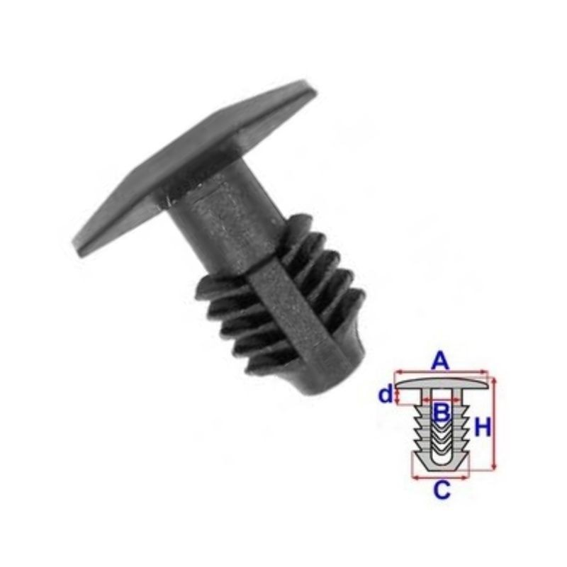 Clips joints de capot moteur Hyundai Sonata de 2005 à 2010 | OE 864344A000 | 10 Pcs