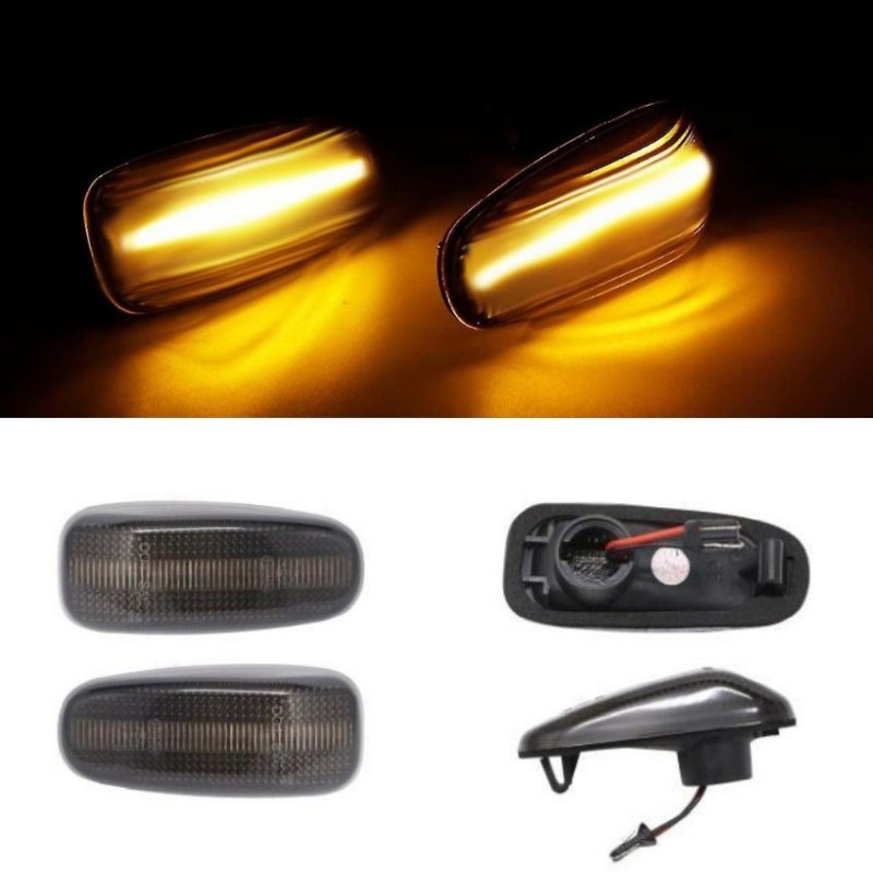 Kit Répétiteurs clignotants LED Gris Fumé MERCEDES 190 (W201) 1982 à 1993