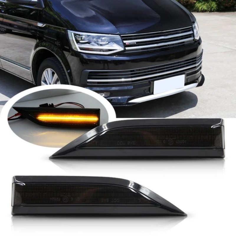 Kit Répétiteurs clignotants LED Gris Fumé VW Transporter (T6) après 2015