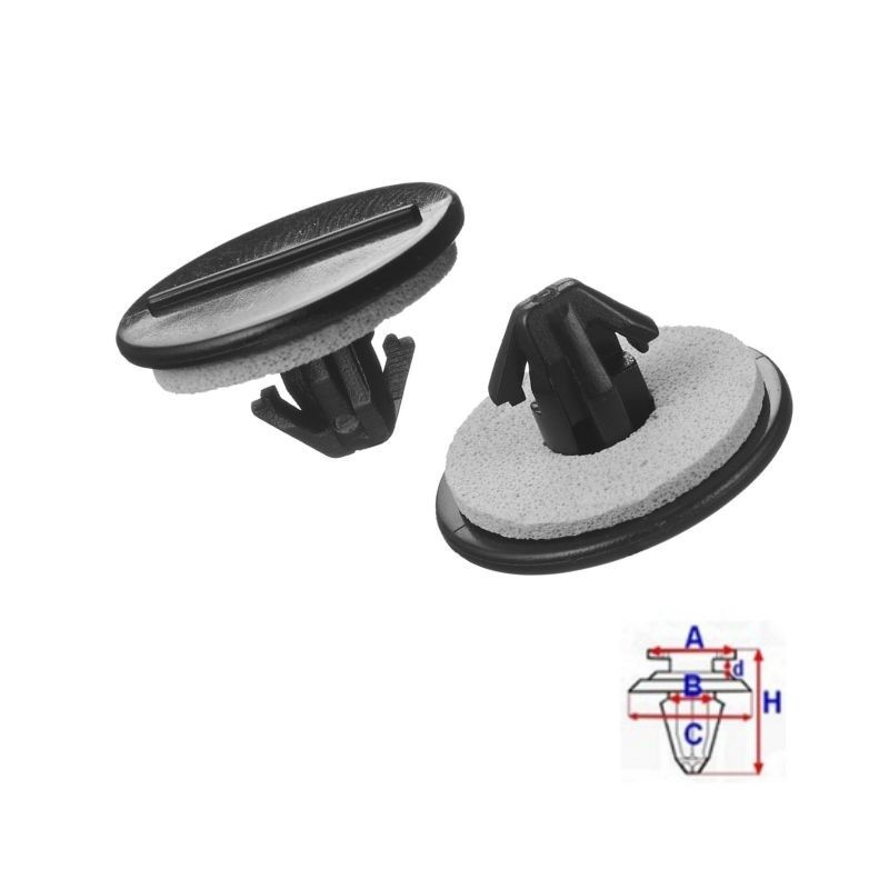 Clips pare-boue et extensions Toyota Highlander de 2013 à 2019 | OE 5385747011 | 10 Pcs