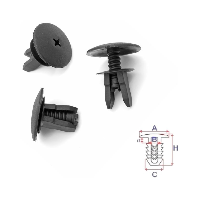 Clips déflecteur de pare-brise VW Vento | 10 Pcs | OE 1H0819055C