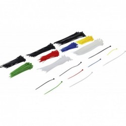 Assortiment de colliers plastique | multicolore | 100 - 150 - 200 mm | 450 pièces