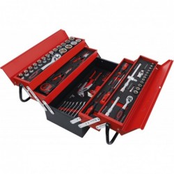 Caisse à outils métallique avec assortiment d'outils | 86 pièces